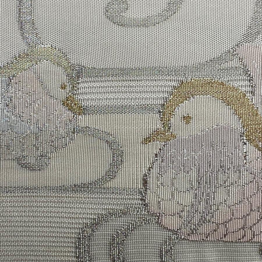 最大50 オフ 袋帯 秀品 夏帯 絽 鴛鴦 流水 金銀糸 ベージュ お太鼓柄 正絹 中古 Www Servocarelifesciences In