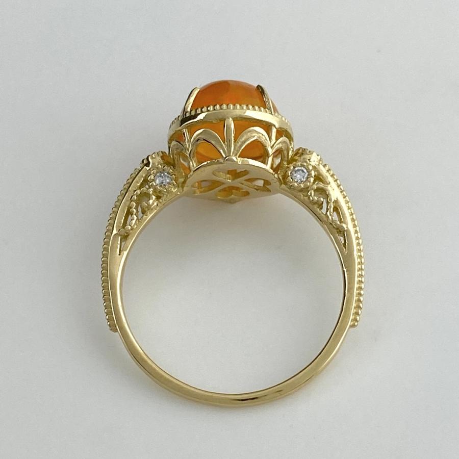 リメイク ファイアオパール デザインリング K18 イエローゴールド 指輪