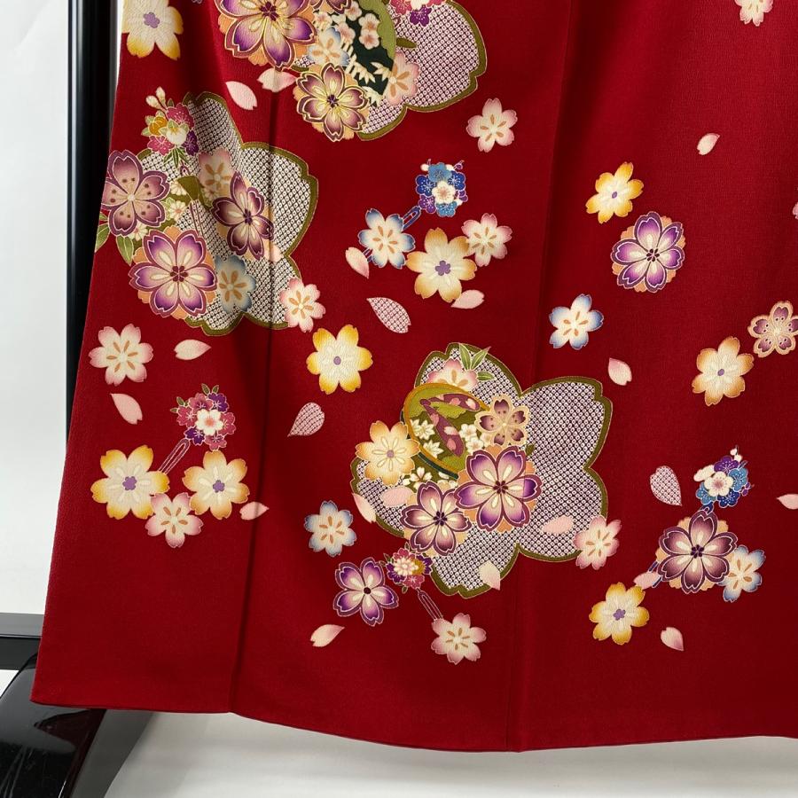 ネット限定 桜 やまと 名品 美品 振袖 簪 中古 正絹 L 69cm 162 5cm 袷 赤 金糸 金彩 振袖 Adga Org