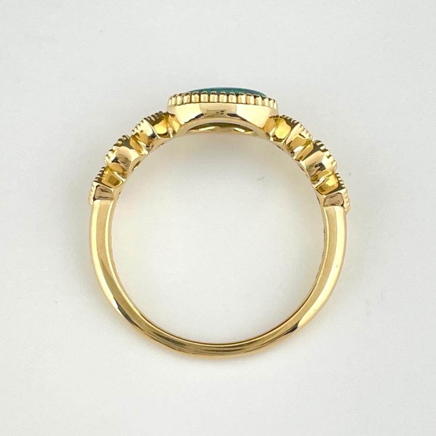 人気ブランド多数対象 ブラックオパール デザインリング K18 イエロー