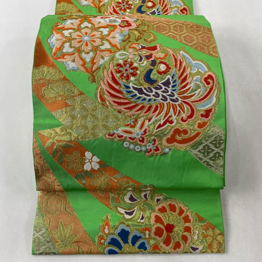袋帯 名品 落款あり 川島織物 鳳凰 華文 唐織 金銀糸 黄緑色 六通 正絹 中古 :1000047770125:リユースセレクトショップバイセル  Yahoo!店 - 通販 - Yahoo!ショッピング