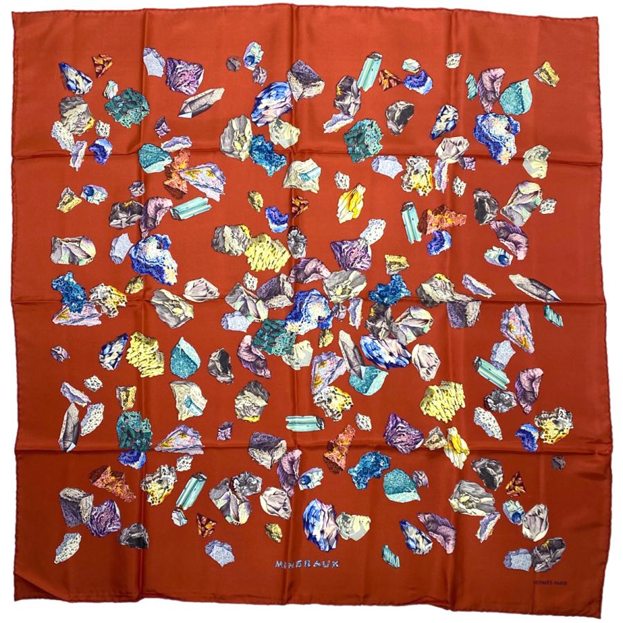 エルメス HERMES カレ 90 MINERAUX 鉱物 スカーフ シルク- エルメス HERMES カレ 90 MINERAUX 鉱物 スカーフ シルク-