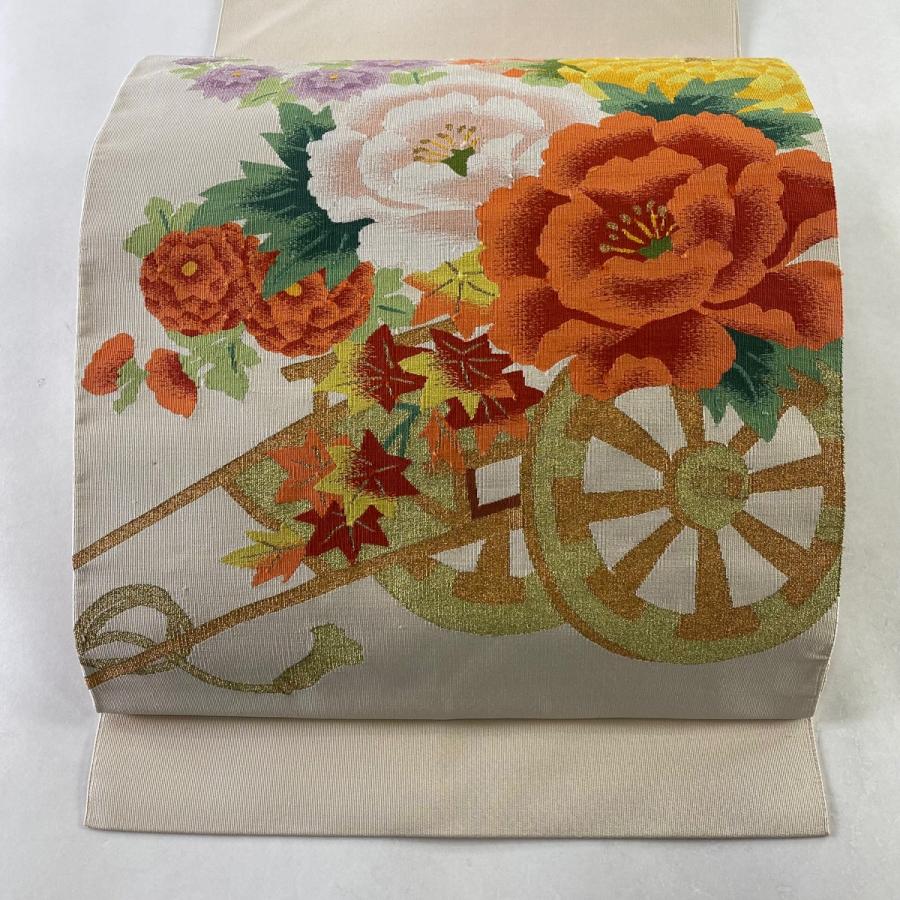 名古屋帯 美品 秀品 花車 金糸 ベージュ 正絹 中古 :1000049559445:リユースセレクトショップバイセル Yahoo!店 - 通販 -  Yahoo!ショッピング