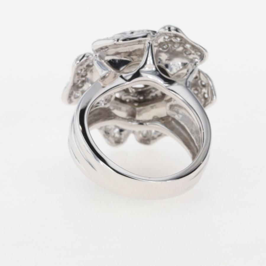 メレダイヤ デザインリング K18 ホワイトゴールド 指輪 リング 4.5号 