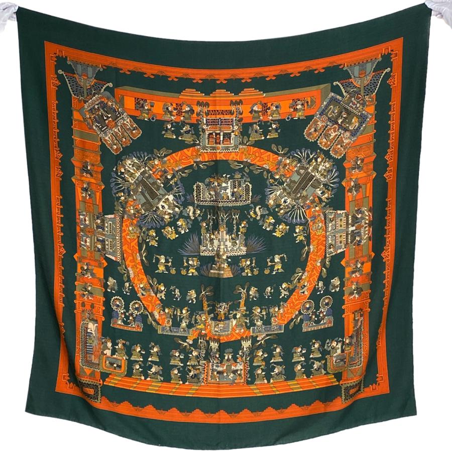 エルメス HERMES カレ 140 ASTRES es SOLEILS 天体と太陽 スカーフ  