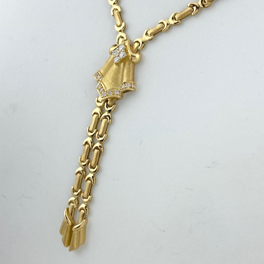 ジュネ Jeunet メレダイヤ デザインネックレス K18 イエローゴールド  