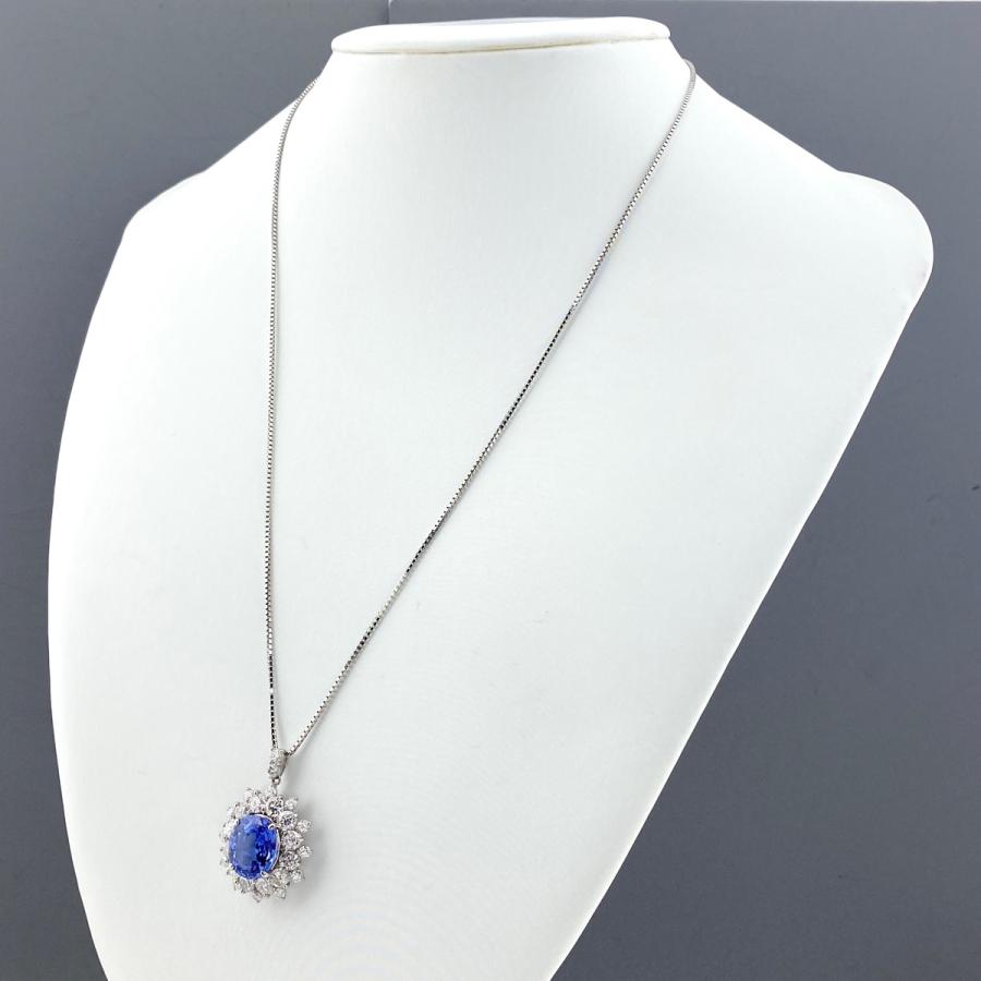 サファイア デザインネックレス プラチナ ペンダント メレダイヤ サファイア デザインネックレス プラチナ ペンダント メレダイヤ