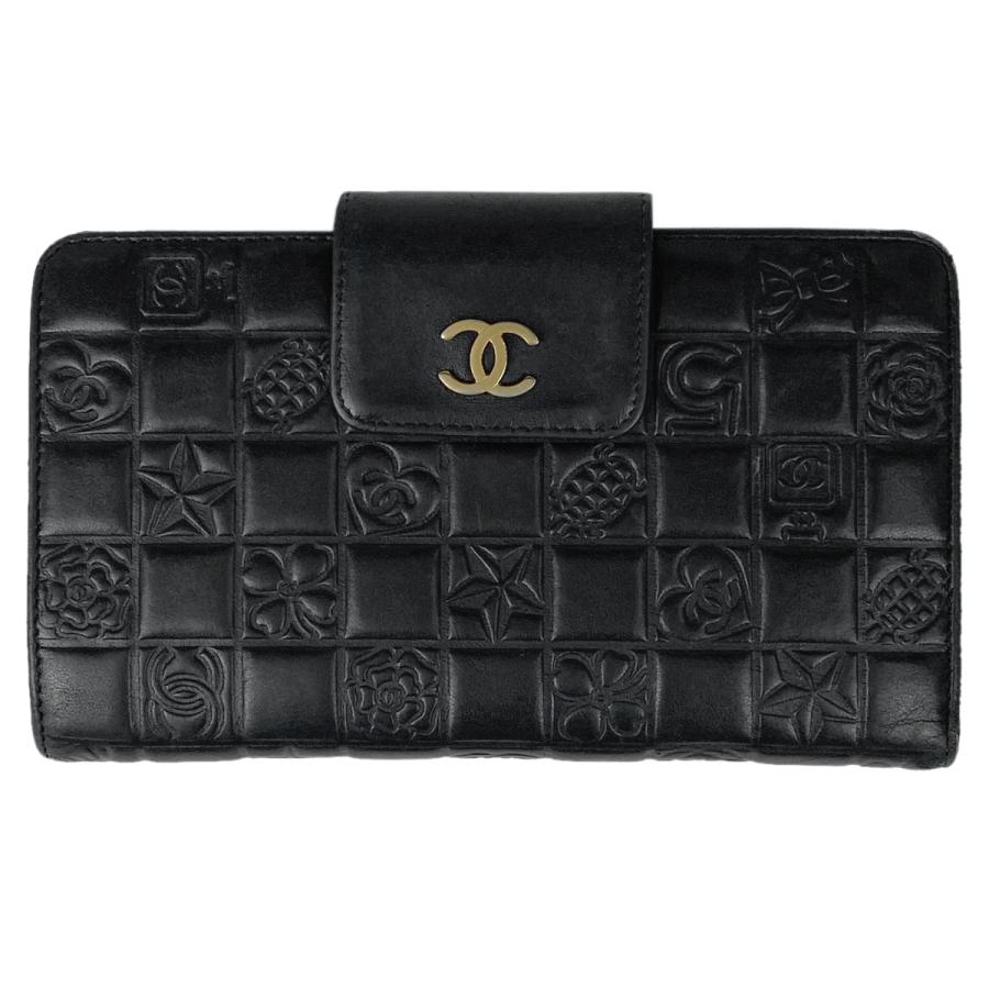 シャネル CHANEL アイコンライン 二つ折り 長財布 がま口 ココマーク 
