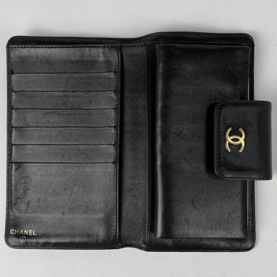シャネル CHANEL アイコンライン 二つ折り 長財布 がま口 ココマーク 