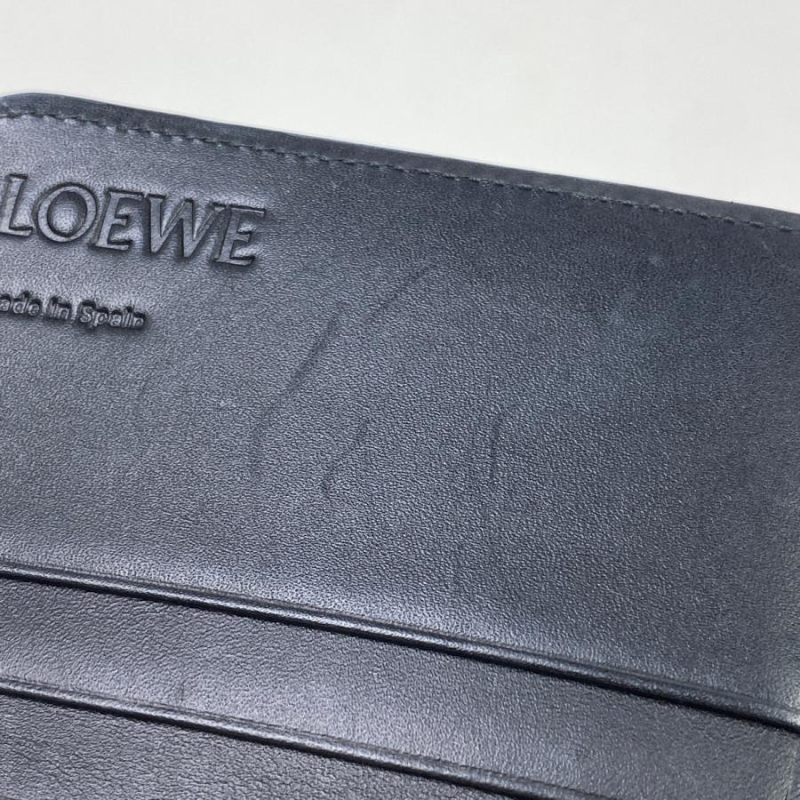 ロエベ LOEWE アナグラム ラウンドファスナー 長財布 ジップアラウンド リピート 長財布 レザー ネイビー レディース 中古  ラッピング可｜kaipre｜06