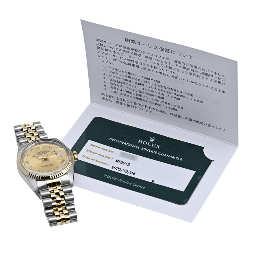 ロレックス ROLEX デイトジャスト ローマン 16013 腕時計 SS YG 自動巻き シャンパンゴールド メンズ 中古  ラッピング可｜kaipre｜08