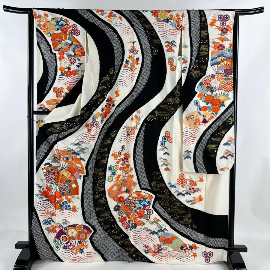 振袖フルセット 身丈169.5裄65.5 叩き染め 茶色 黒 グレー 美品 Select Shop 【振袖】たたき染めに桜 ブラック/身長165㎝まで｜結婚式