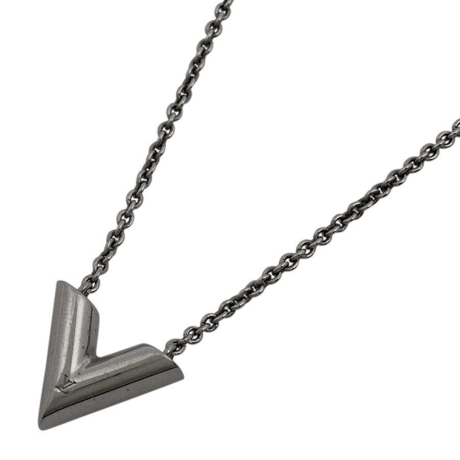 ルイ・ヴィトン Louis Vuitton エセンシャル V ネックレス シルバー 