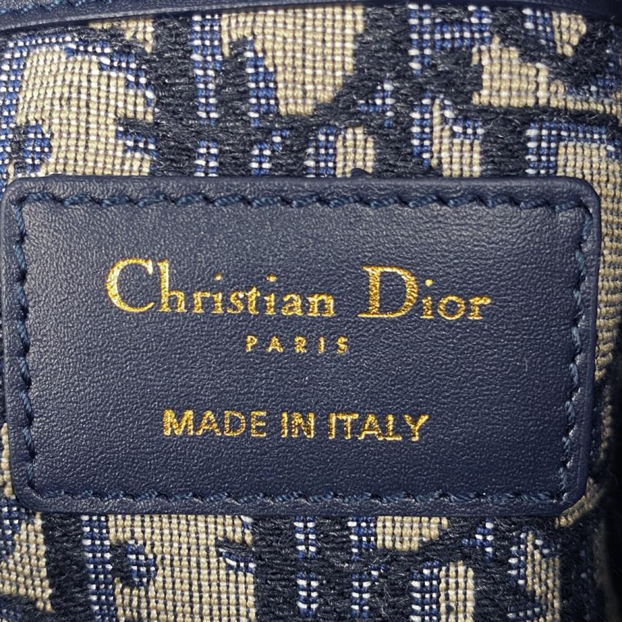 クリスチャンディオール Christian Dior オブリーク バケットバッグ トロッター かごバッグ ショルダーバッグ キャンバス ネイビー ベージュ レディース 中古｜kaipre｜13