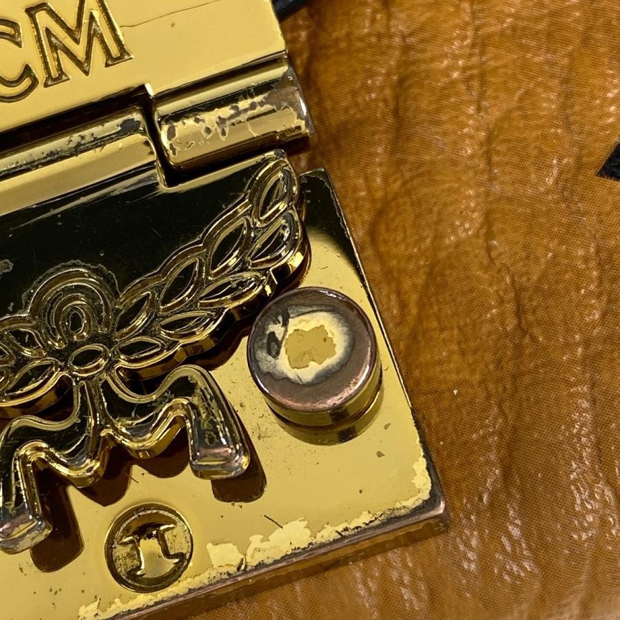 エム・シー・エム MCM ロゴグラム チェーン ウォレット ヴィセトス 札入れ 小銭入れ 長財布 レザー ブラウン レディース 中古  ラッピング可｜kaipre｜03