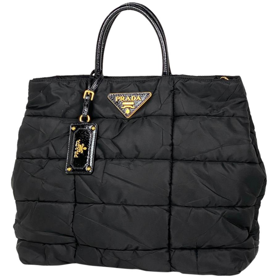 PRADA プラダ ロゴプレート トートバッグ 2WAY ハンドバッグ 