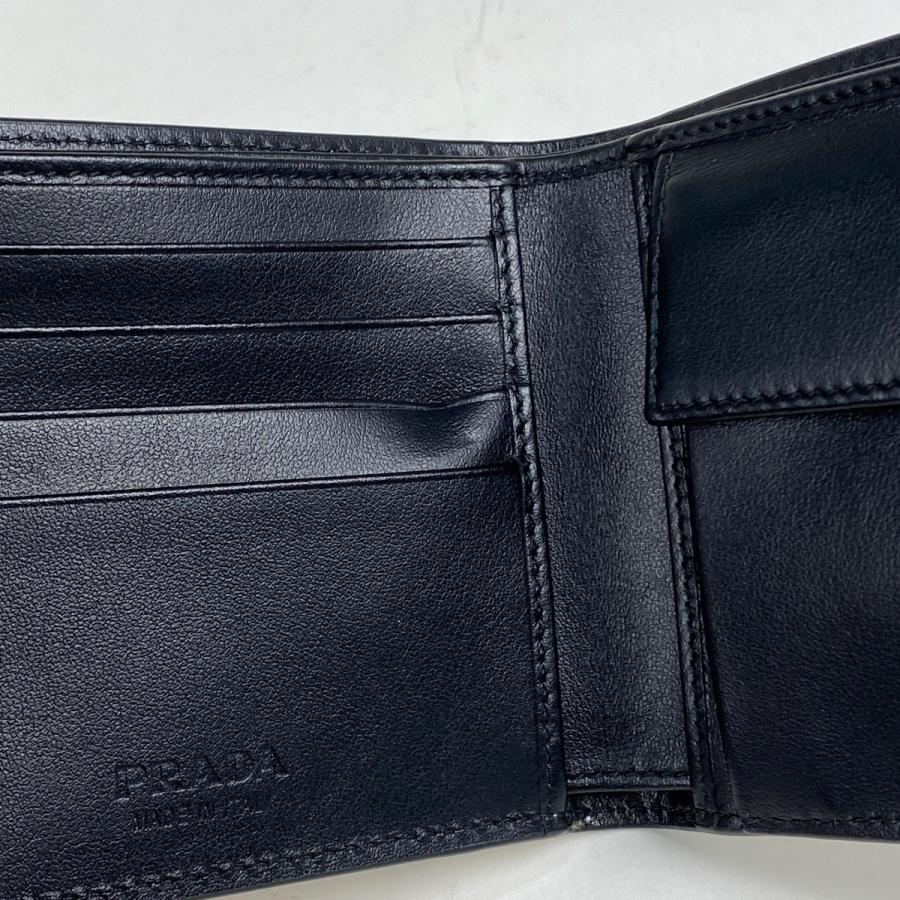 PRADA プラダ ロゴ 二つ折り財布 札入れ 小銭入れ レザー PRADA プラダ ロゴ 二つ折り財布 札入れ 小銭入れ レザー