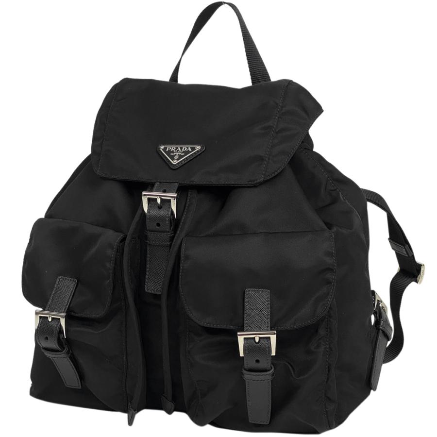 PRADA プラダ　1BZ811 三角ロゴプレート　バックパック　現行近　美品 PRADA（プラダ） ロゴプレート リュックサック バックパック リュック