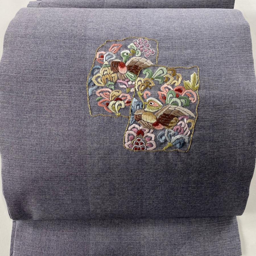 高島屋 婦人用 名古屋帯 刺繍(鳥・花柄) 着物・浴衣