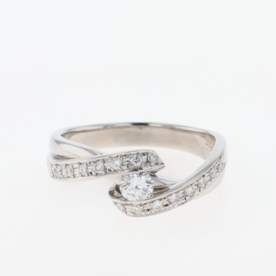 ダイヤモンド デザインリング プラチナ 指輪 メレダイヤ リング 16号  