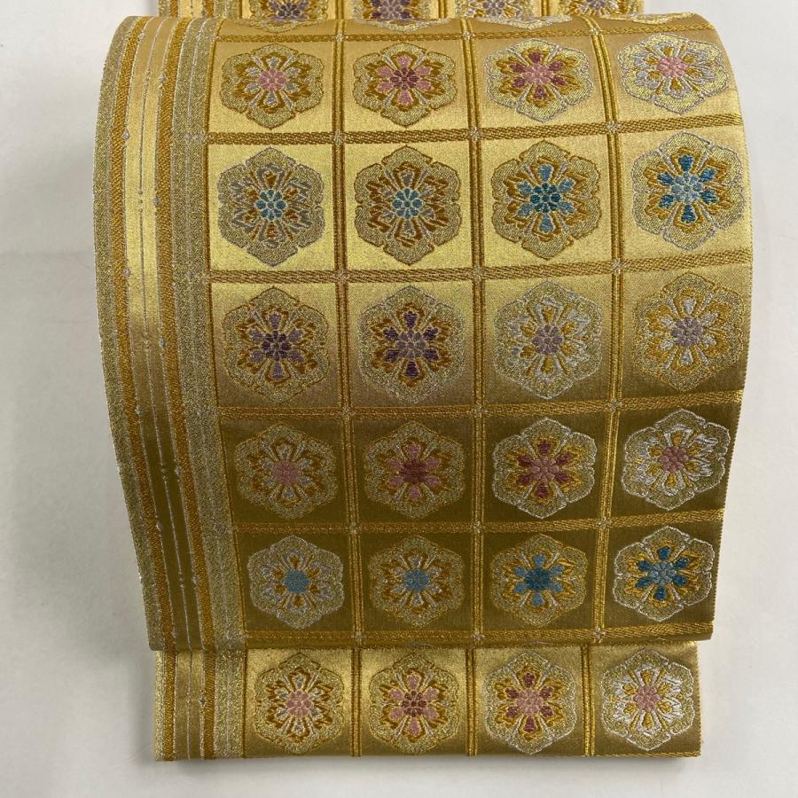 袋帯 金彩 格天井 華文 刺繍 全通 24M235f 着物・浴衣