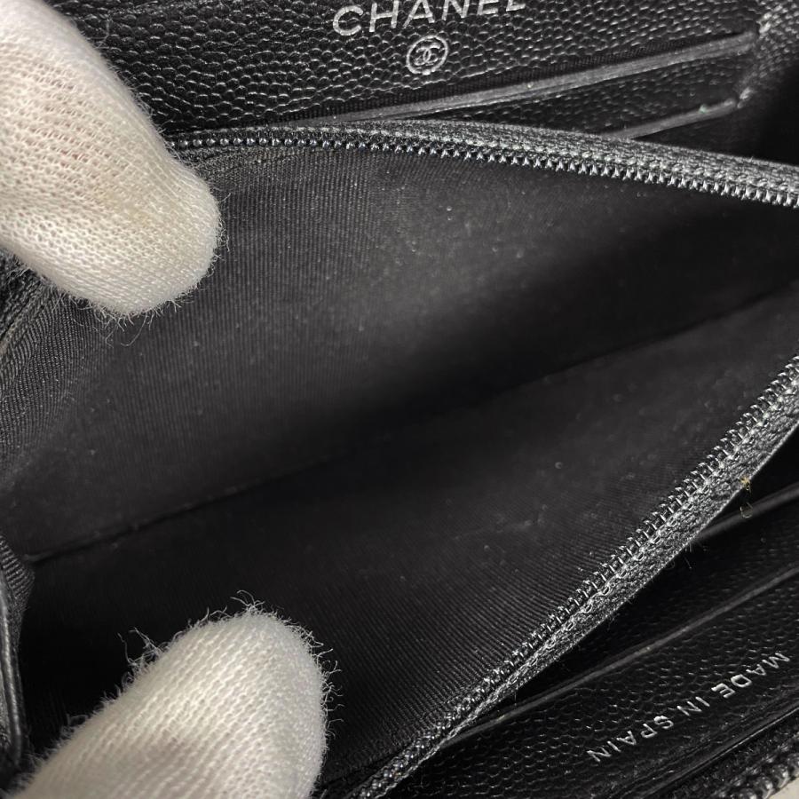 シャネル CHANEL ボーイシャネル コインケース ココマーク ラウンドジップ コインケース レザー ブラック レディース 中古  ラッピング可｜kaipre｜09