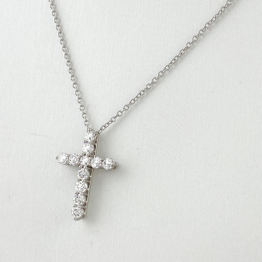 TIFFANY&Co. ティファニー クロス ペンダント プラチナ ネックレス  