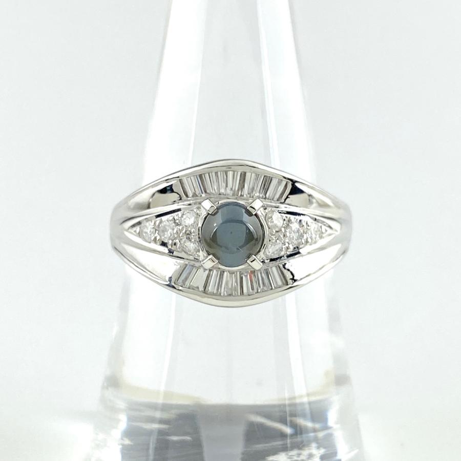 アレキサンドライトキャッツアイ デザインリング プラチナ 指輪