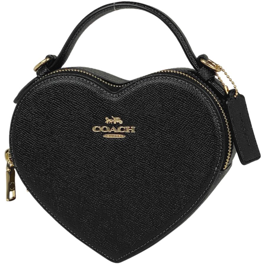 COACH - 極美品 コーチ 2way チェーンショルダーバッグ ハート 黒 