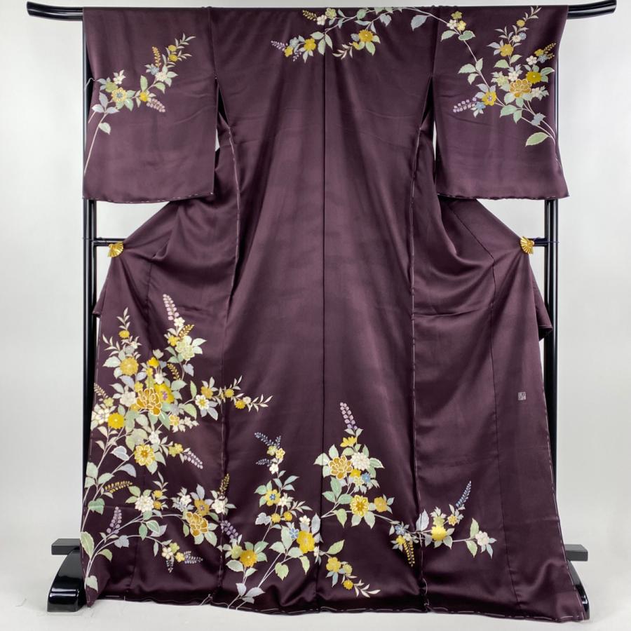 訪問着 身丈179cm 裄丈68.5cm 未仕立て 千總 仮絵羽 落款あり 枝花  