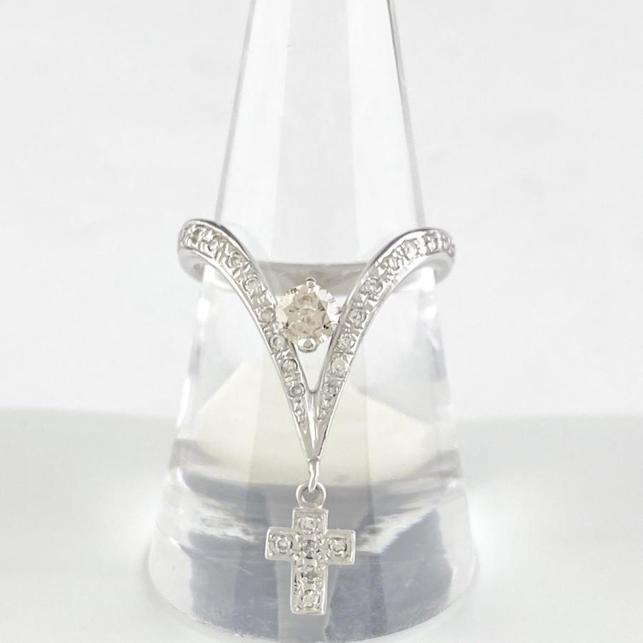 メレダイヤ デザインリング WG ホワイトゴールド 指輪 リング 16.5号  