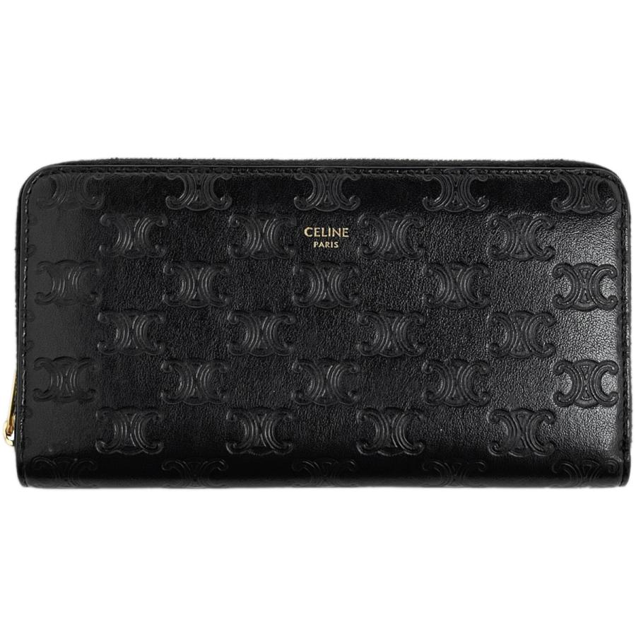 セリーヌ CELINE トリオンフ 長財布 ラウンドファスナー 黒