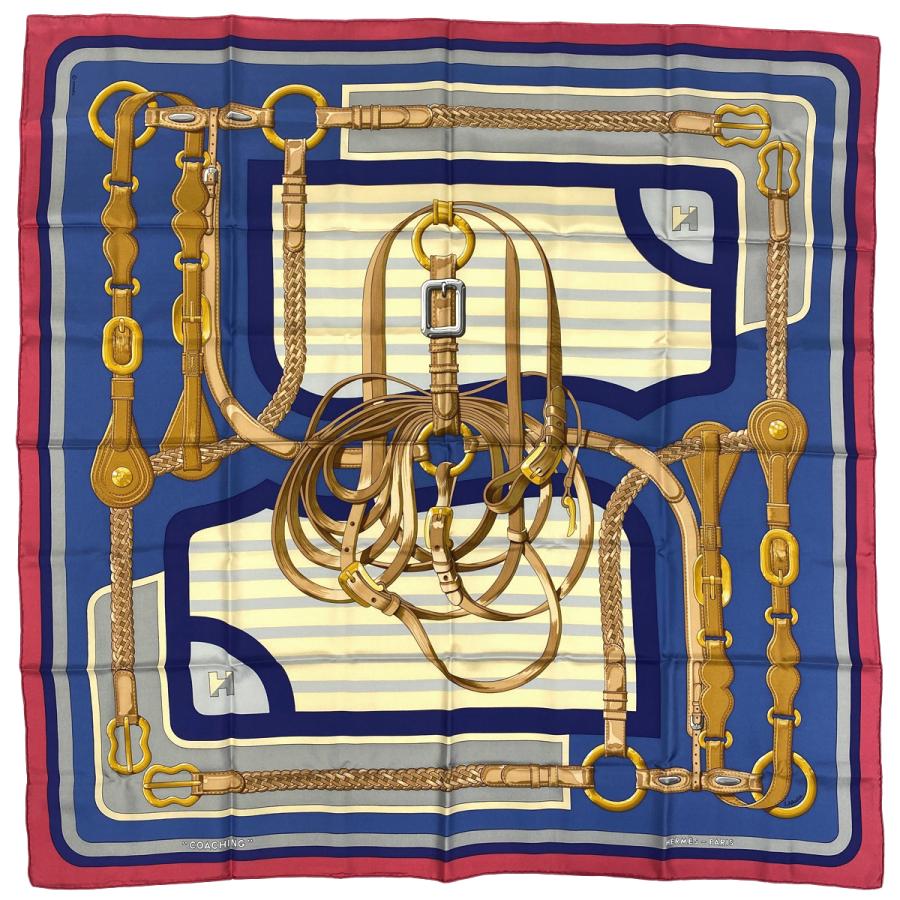 HERMES エルメス スカーフ　カレ90 COACHING HERMES（エルメス） カレ 90 COACHING コーチング スカーフ シルク