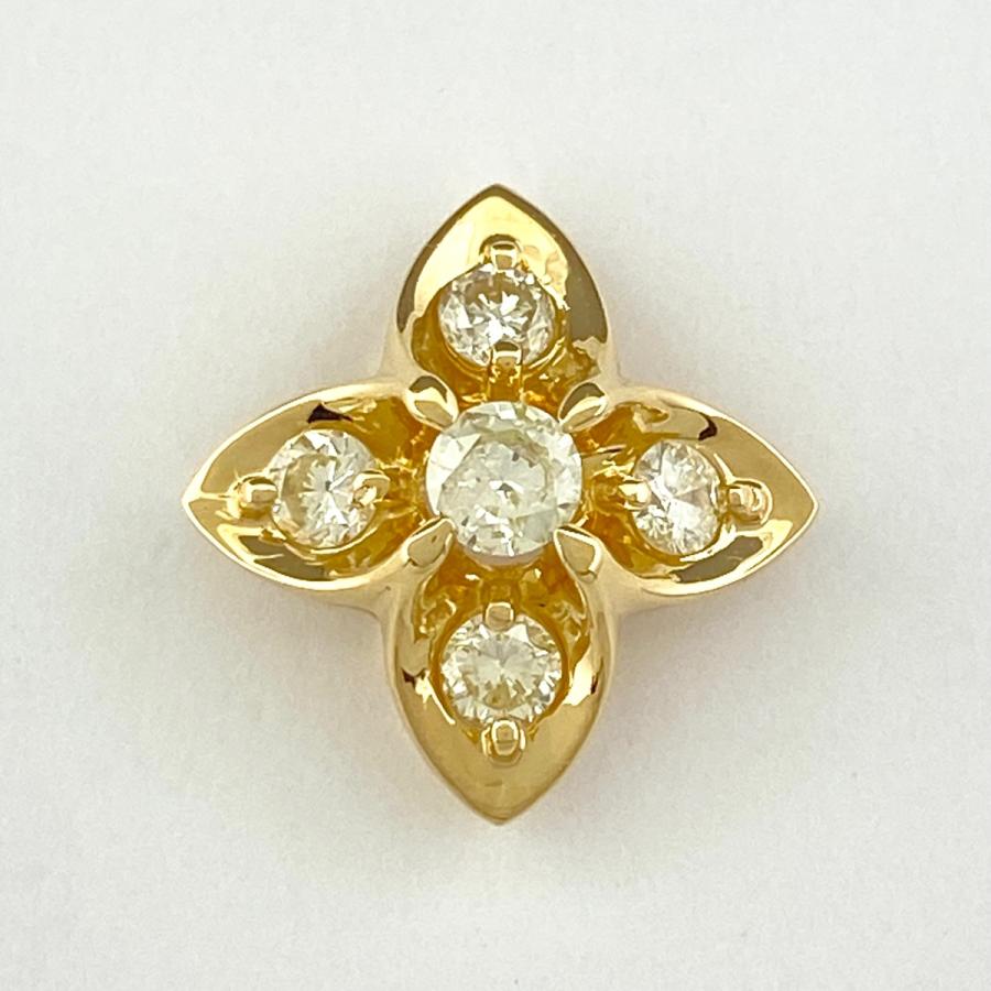 フラワーモチーフ ペンダントトップ YG イエローゴールド ペンダント  