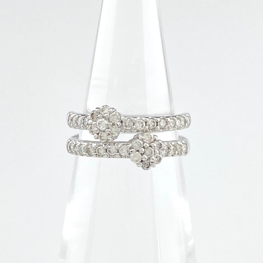 メレダイヤ デザインリング WG ホワイトゴールド 指輪 ピンキーリング  