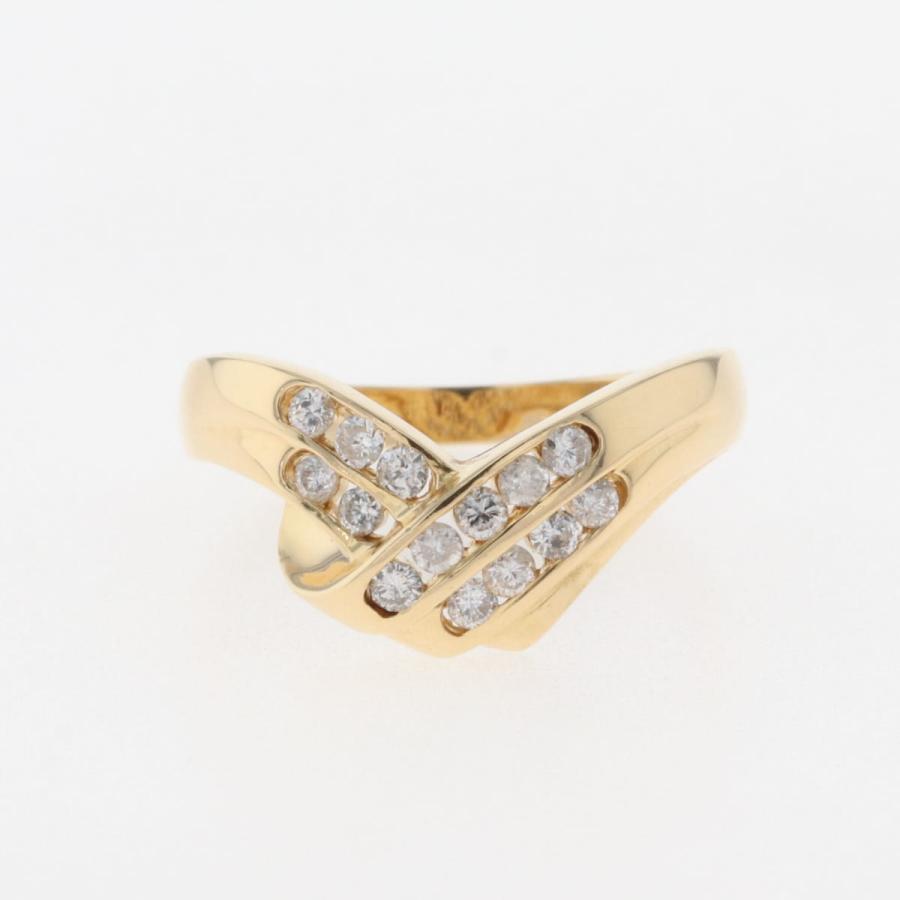 メレダイヤ デザインリング YG イエローゴールド 指輪 リング 10.5号  