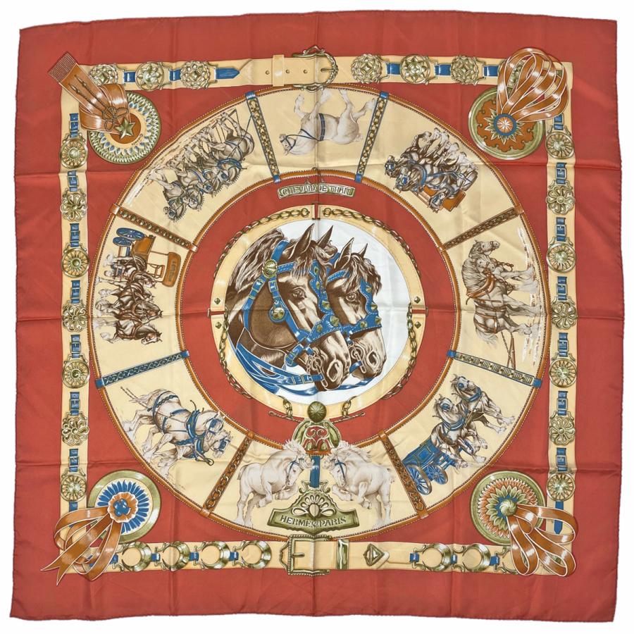 エルメス　HERMES　スカーフ　カレ90　輓馬 HERMES（エルメス） カレ 90 カレ90 スカーフ トルコの馬 Cheval Turc