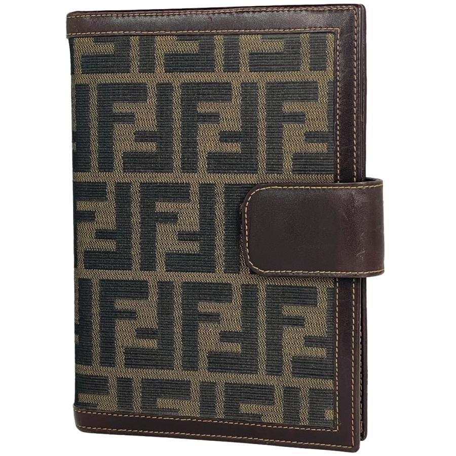 FENDI フェンディ ズッカ柄 手帳カバー 6穴 システム手帳 キャンバス 