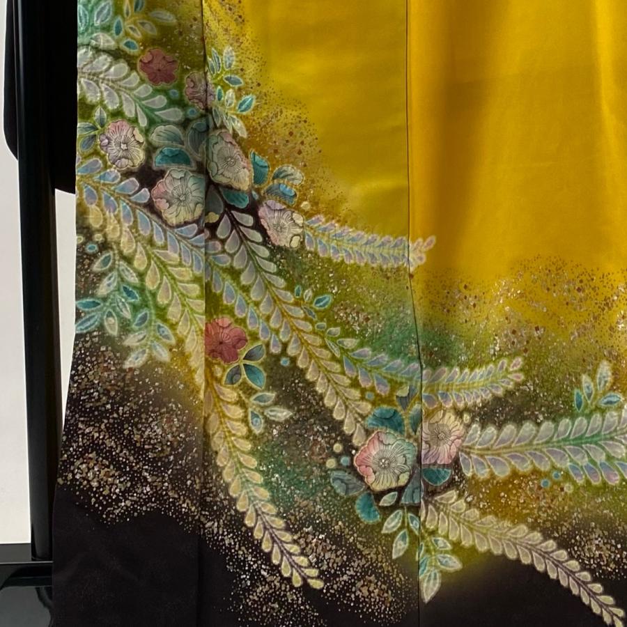 辻ヶ花(袷)金からし色 辻ヶ花(袷)金からし色