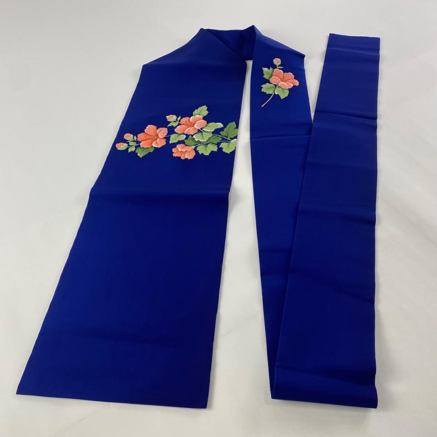 名古屋帯 優品 塩瀬 芙蓉 金彩 青 正絹 中古｜kaipre｜05