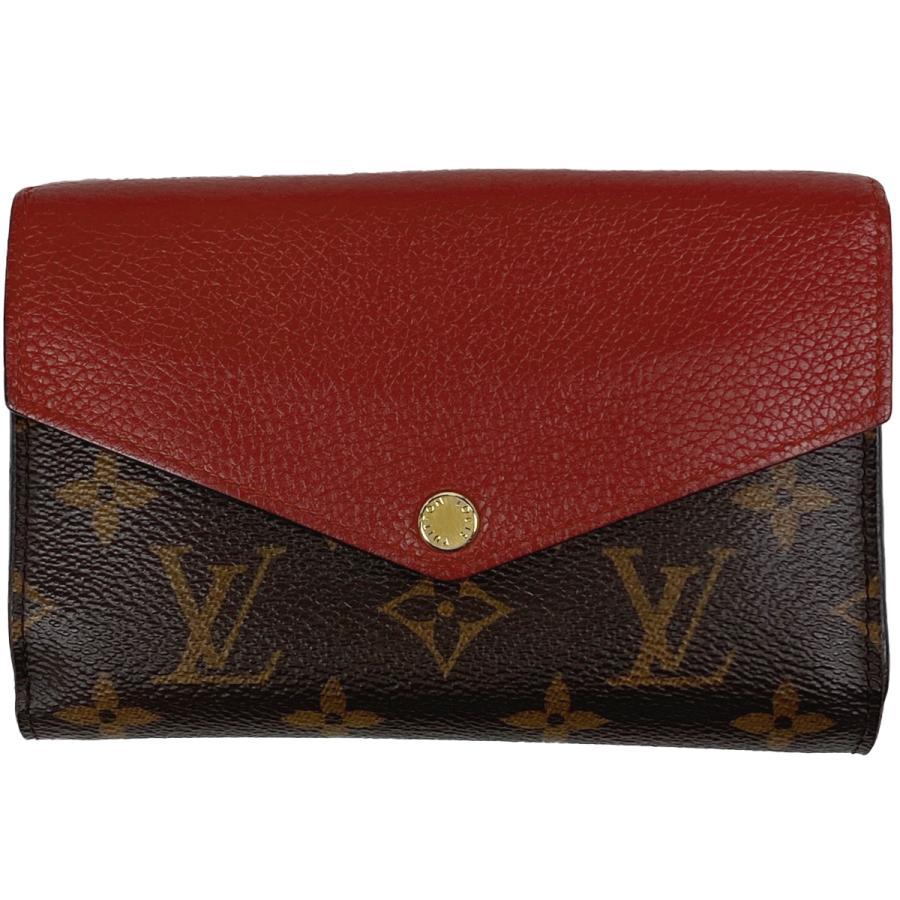 新品同様】LOUIS VUITTON ポルトフォイユ・パラス ブラウン レッド