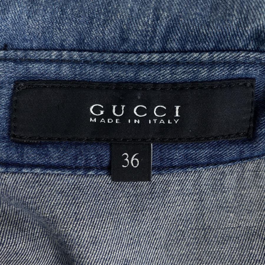 グッチ GUCCI デニム シャツ ワンピース GG柄 シェリーライン ウェブ 