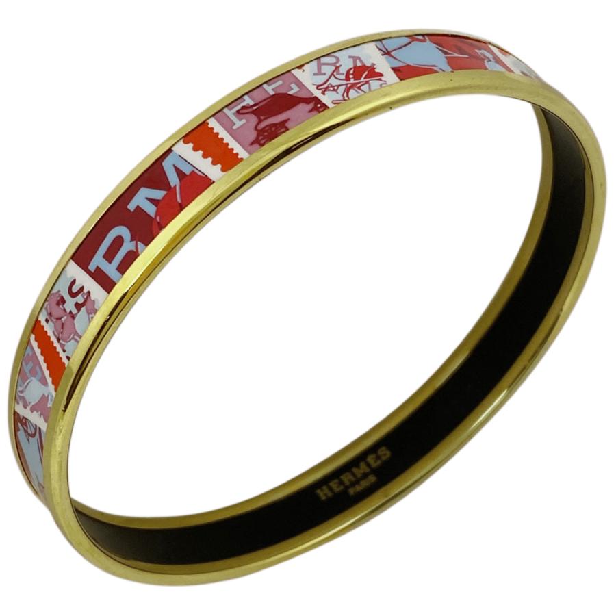 エルメス HERMES エマイユ PM 腕輪 七宝焼き バングル GP レッド  