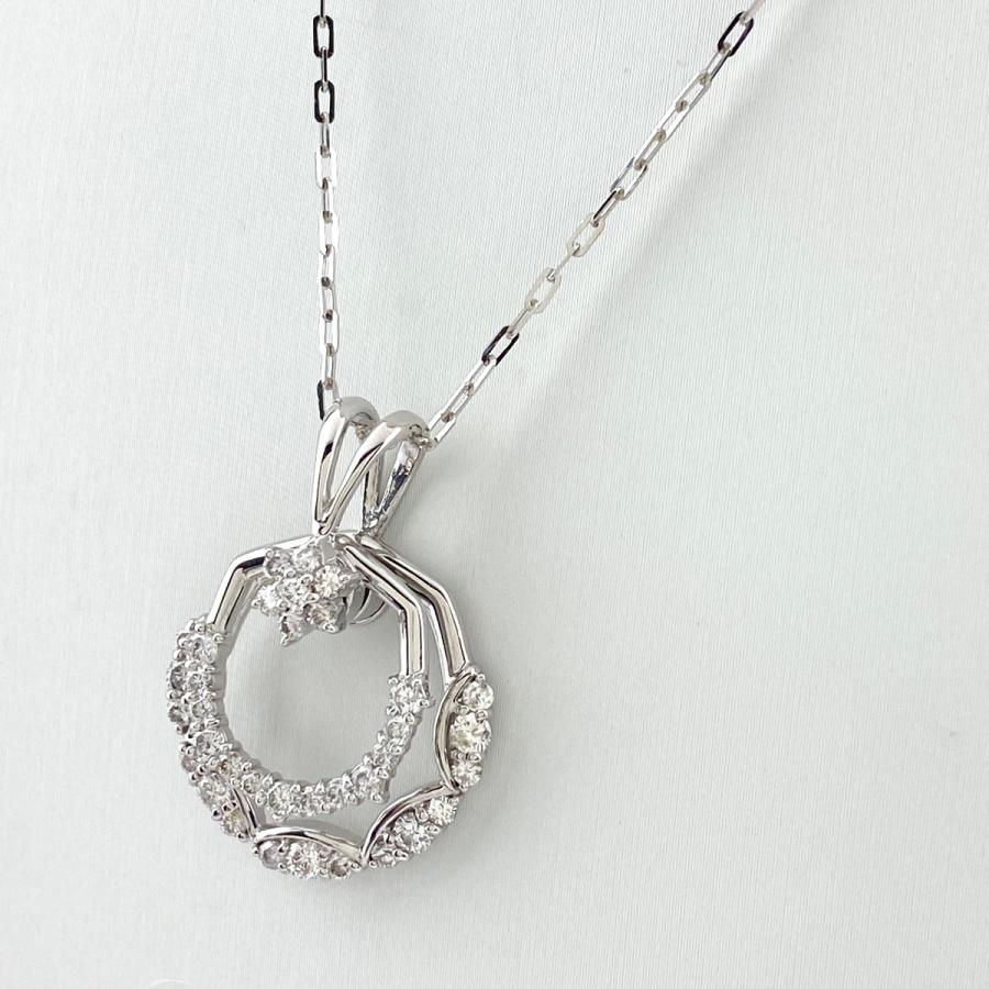 メレダイヤ デザインネックレス WG ホワイトゴールド ペンダント  