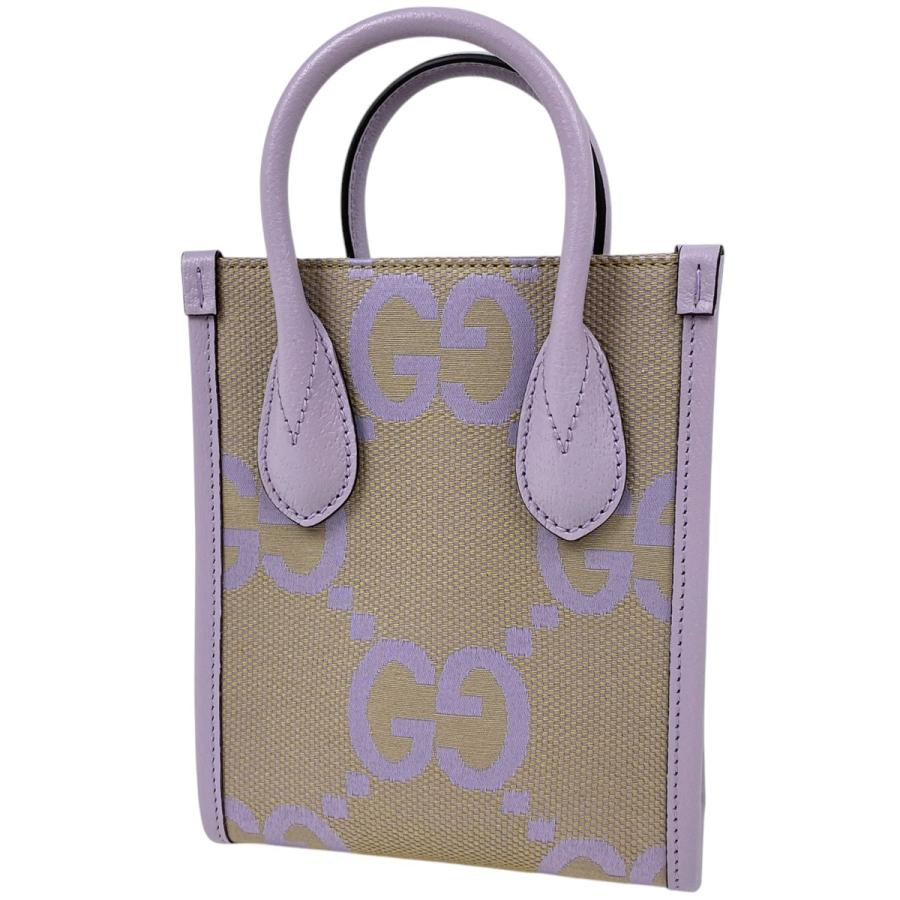 本物 グッチ GUCCI ジャンボGG 2WAY ショルダーバッグ ハンドバッグ ポシェット キャンバス パープル ベージュ 671623 バッグ 中古・ GUCCI（グッチ） ジャンボGG ハンドバッグ 2WAY ショルダーバッグ