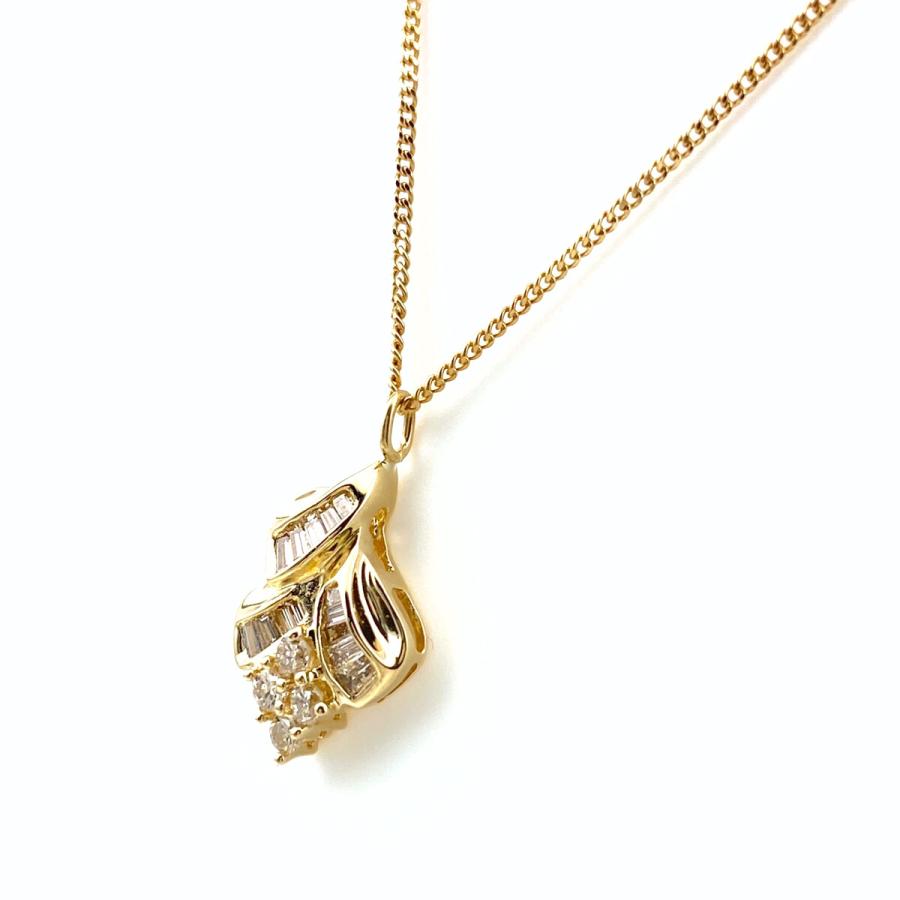 メレダイヤ デザインネックレス YG イエローゴールド ペンダント  