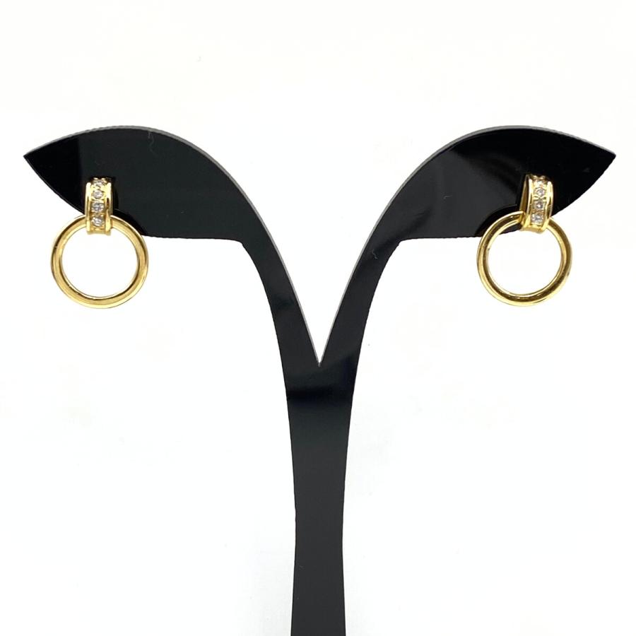 メレダイヤ デザインピアス YG イエローゴールド スイング ピアス K18  