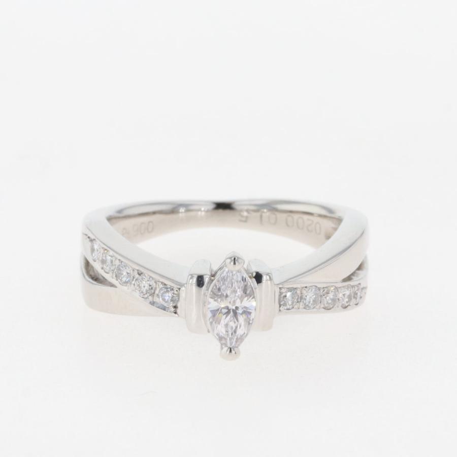 メレダイヤ デザインリング プラチナ 指輪 リング 8号 Pt900  