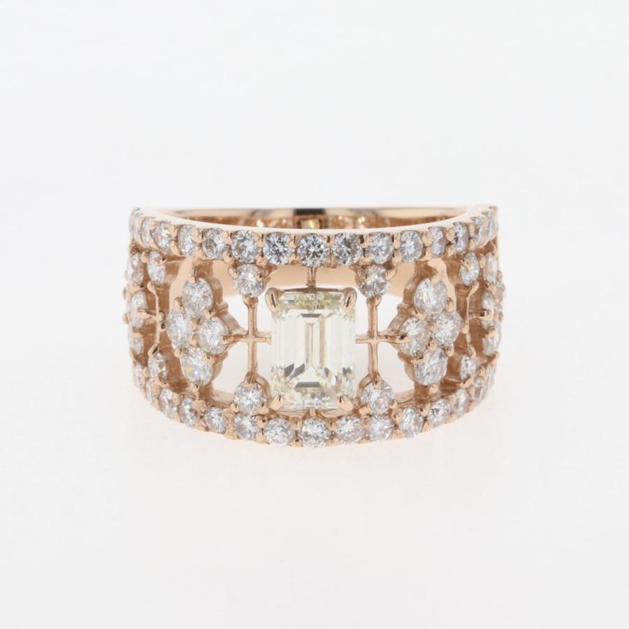 ダイヤモンド デザインリング PG ピンクゴールド 指輪 メレダイヤ  