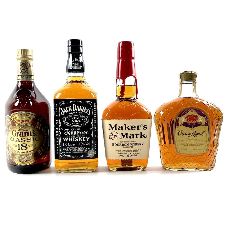 カナディアンクラブとクラウンロイヤルのセット 4本 グランツ ジャックダニエル メーカーズマーク クラウンロイヤル